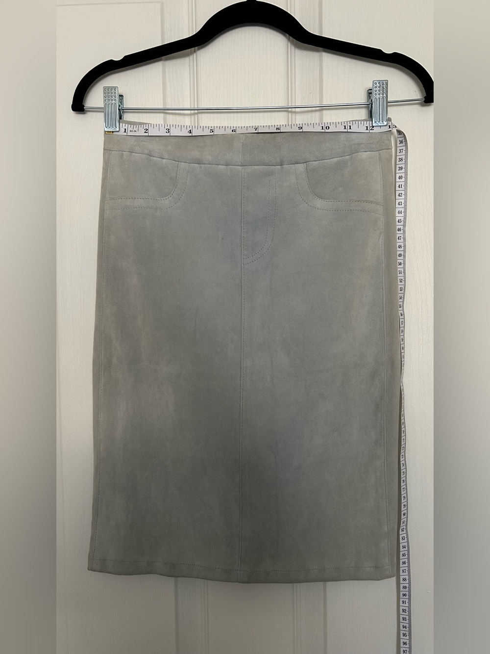 Classic ciel Suede Pencil Skirt Designer 100% lamb leather - Picture 2 of 7
